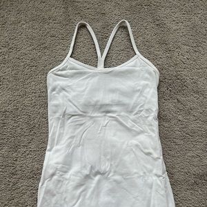 Lululemon White Shelf Bra Tank Top Nulu